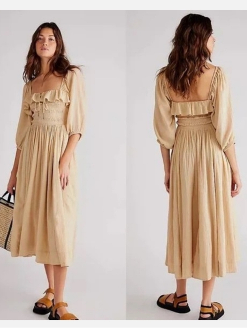 Free People Oasis Long Sleeve Midi Dress